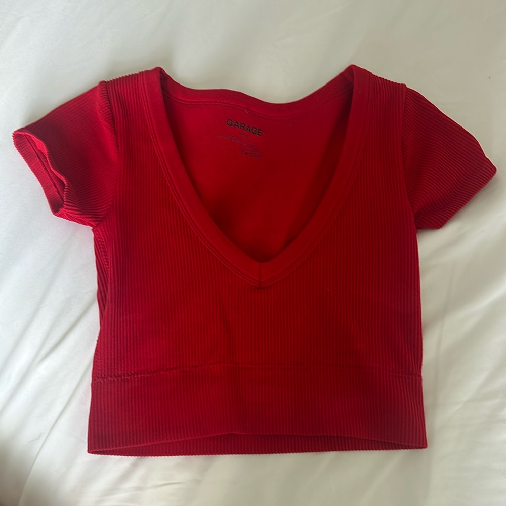 Garage Red Cropped Top